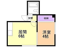 マイルーム11 1階1DKの間取り