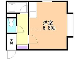 ディオステージ美園 1階ワンルームの間取り