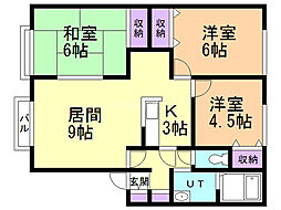 セントポーリアハウス 3LDKの間取図画像