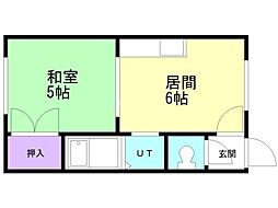 ホワイトコート7 1DKの間取図画像