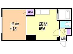 リバ・ストーリーＡ棟 4階1LDKの間取り