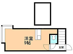 ＭＭハイム2 2階ワンルームの間取り