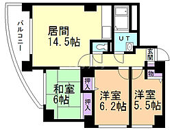 タワーマンション粕谷III 2階3LDKの間取り