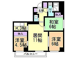 椿館 3LDKの間取図画像