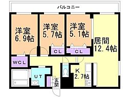 レジデンス白石中央III 4階