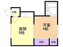 マイルーム11 1階1DKの間取り