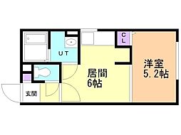 仮）菊水5−2ＭＳ 4階1DKの間取り