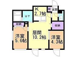 Class.S 2LDKの間取図画像