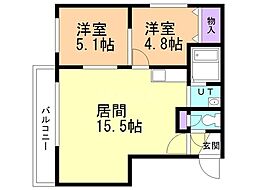 パークサイド栄通 2LDKの間取図画像