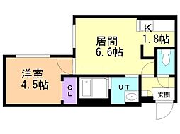 Cefiro Manzoni (セフィーロ・マンゾーニ) 1LDKの間取図画像