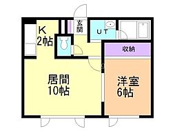 ヴェリーハイツ 1LDKの間取図画像