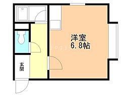 ディオステージ美園 2階ワンルームの間取り