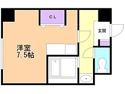 ソシアルトミイ10富井ビルNO.10 ワンルームの間取図画像