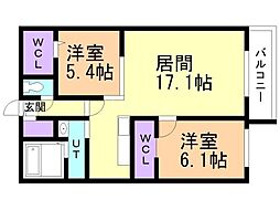 間取図画像 2LDK