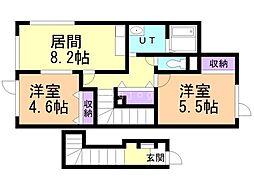 メゾン・リヴィエール 2LDKの間取図画像
