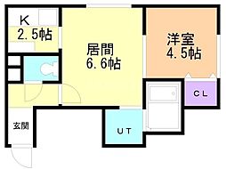 ファルコン17 1LDKの間取図画像