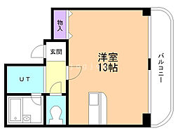 ファーストコートA ワンルームの間取図画像