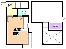 クリフトン・テラスA ワンルームの間取図画像