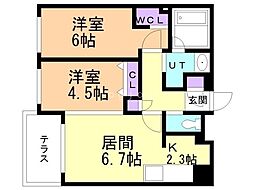 LiveCasa白石 2LDKの間取図画像
