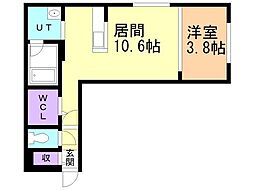 札幌市白石区南郷通15丁目南マンション 1LDKの間取図画像