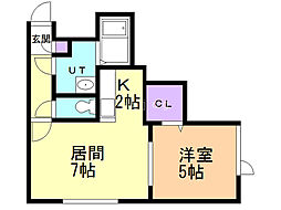 ヴェローチェ 1LDKの間取図画像