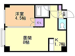 ロリエ南郷 1LDKの間取図画像