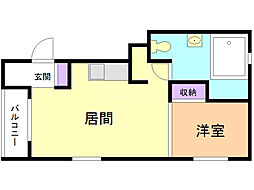 ビアン豊平公園 1LDKの間取図画像