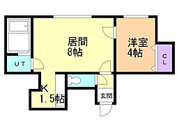スパシエルクス本郷1番館 1LDKの間取図画像