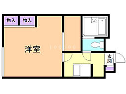 レオパレスアマーレサッポロ 1Kの間取図画像