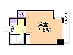 イースタンコート ワンルームの間取図画像