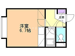 スマートワン南郷 ワンルームの間取図画像