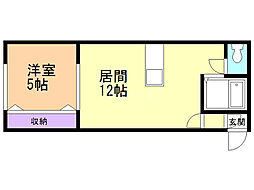 アークコート本通9丁目1 1LDKの間取図画像