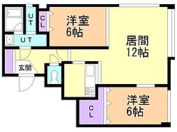 プレインアヴェニュー 2LDKの間取図画像