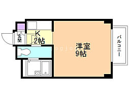 アルファアパルキクスイ 1Kの間取図画像