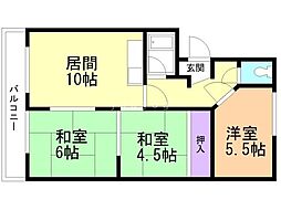 マンション進幹 3LDKの間取図画像