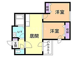 パーチェ豊平 2LDKの間取図画像