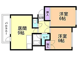 シャトー・セピア 2LDKの間取図画像