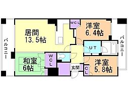 グランファーレ札幌菊水グランシェール 3LDKの間取図画像