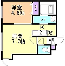 ルチアーノ白石 1LDKの間取図画像