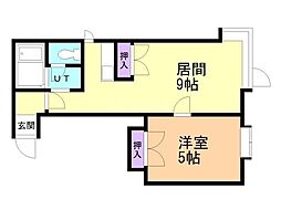 マインハイム 1LDKの間取図画像