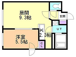 ラ・フェリオ菊水 1LDKの間取図画像