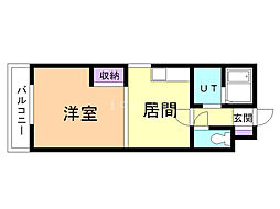 ガーデングローブ 1DKの間取図画像