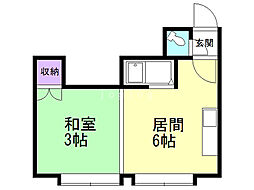 サンコーポ 1DKの間取図画像