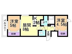 レガーロ白石 2LDKの間取図画像