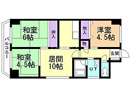 メモリアルー88ハイツメモリアルー88ビル 3LDKの間取図画像