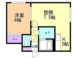 ポラリス 1LDKの間取図画像