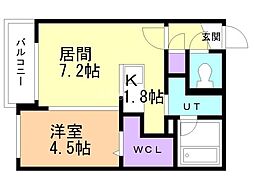 レジデンスキクスイ 1LDKの間取図画像