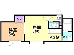 ウィステリア菊水元町 1LDKの間取図画像
