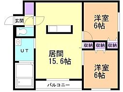 プライムタイム 2LDKの間取図画像