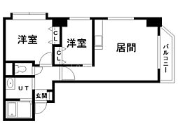 HF東札幌レジデンス 2LDKの間取図画像